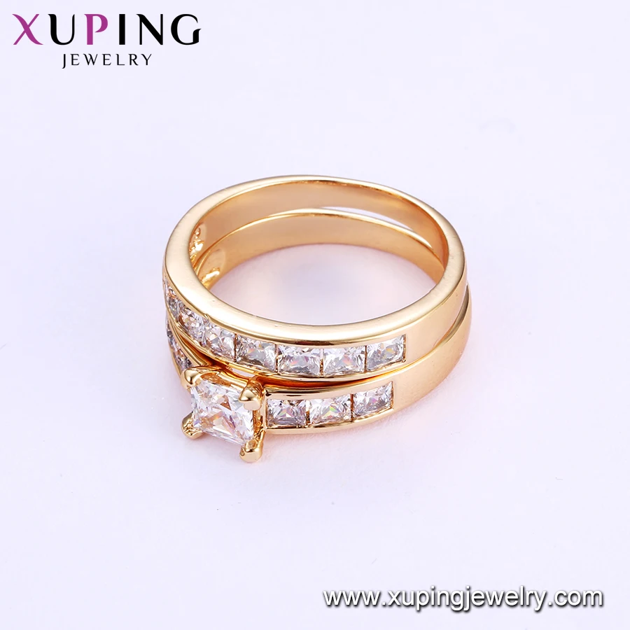 15603 xuping joyería moda 18k oro color pareja anillo de venta