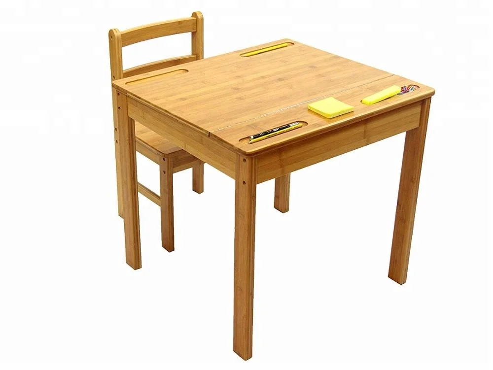 Bamboo Study Table With Chair for Kids Students Kids Table and Chair Set