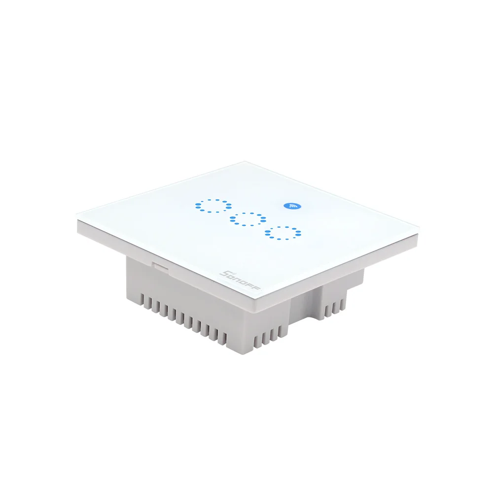 SONOFF T1 UK 3C Wifi App RF Wireless Remote Control Smart Home Touch Screen 3 Gang Wall Light Glass Panel LED Backlight Switch