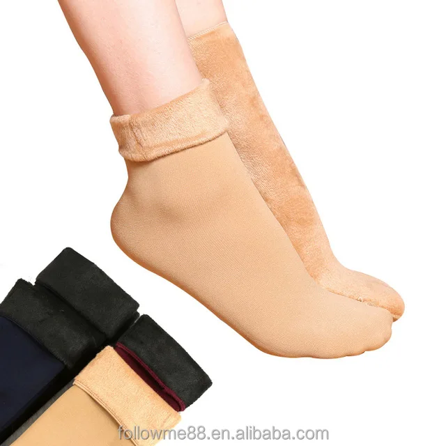 Winter Thick Wool Cashmere Socks for Women Fuzzy Warm