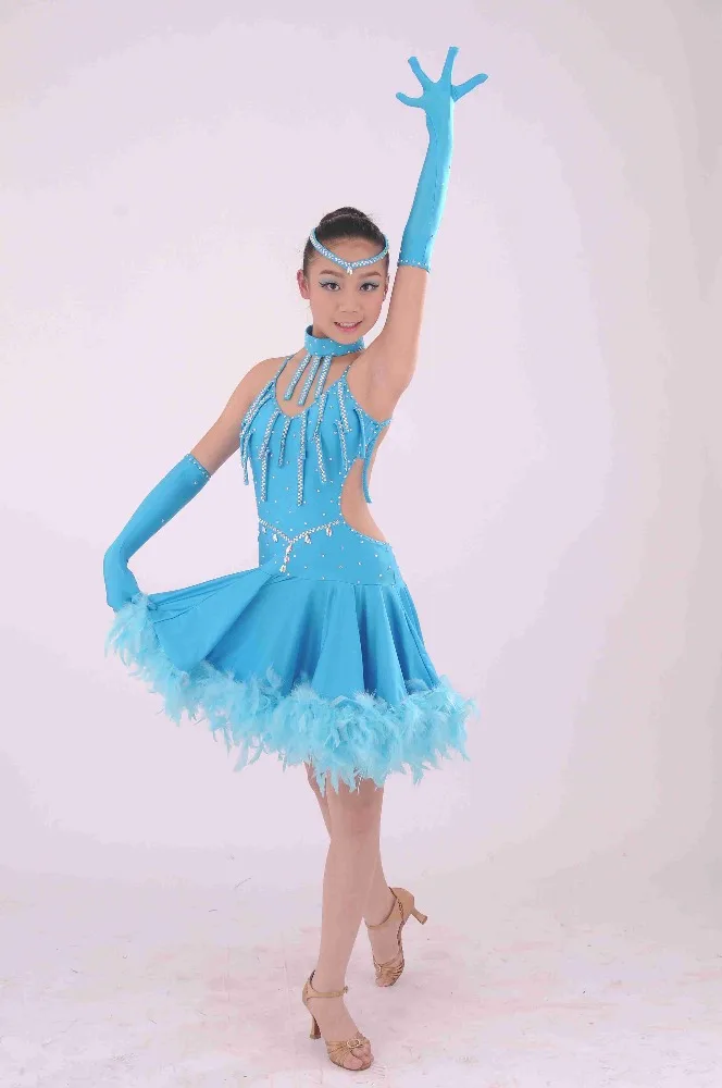 Abito Da Ballo Bambina Schiena Nuda Con Strass - Per Danza Latino, Moderna, Spettacoli