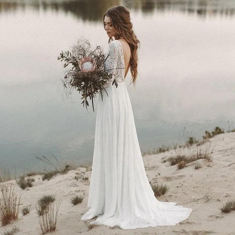 beach party wedding dress Ombreprom Beach Wedding Dress Charming Mermaid Simple Long Elegant Ivory Wedding Gown