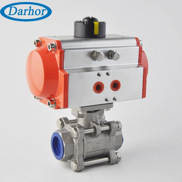 3 Pieces Stainless Steel Pneumatic Actuator 2 inch Ball Valve