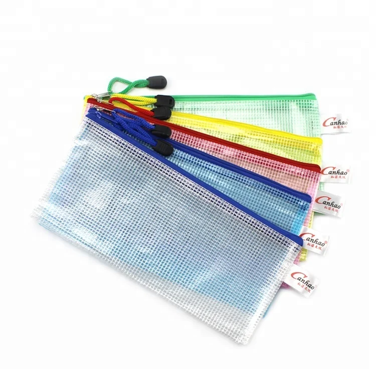Factory custom print small mesh promotion gift  PVC pencil  bag