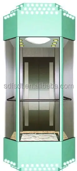 Panoramic Elevator with Circular Shaped Cabin,1.0m/s,high Quality,1.5m/s
