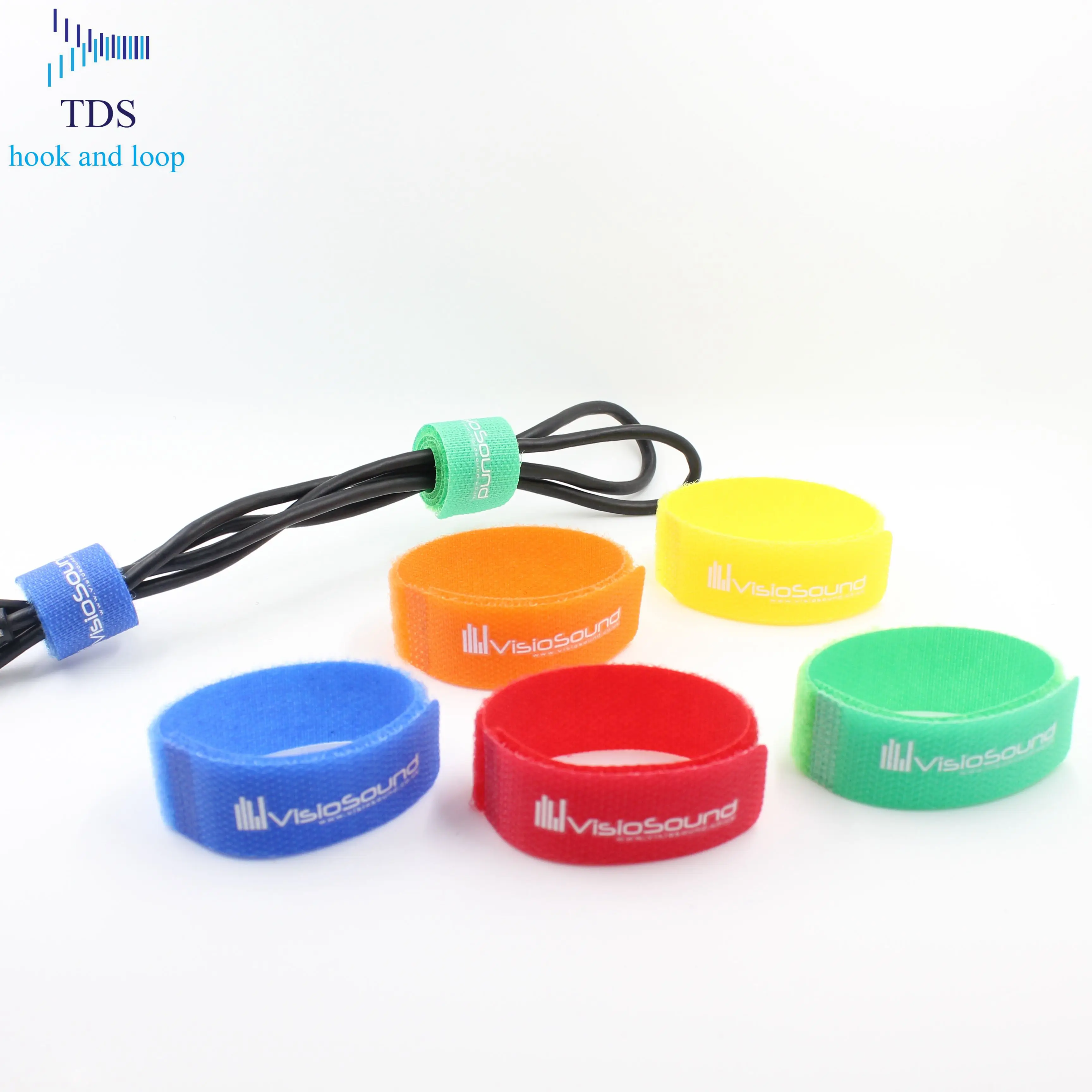 Wholesale custom logo printed hook loop cable tie for