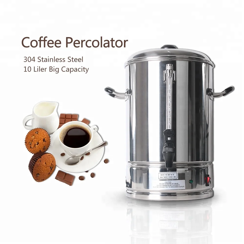 6L Stainless Steel Coffee Percolator Electric Coffee Urn Hot Water