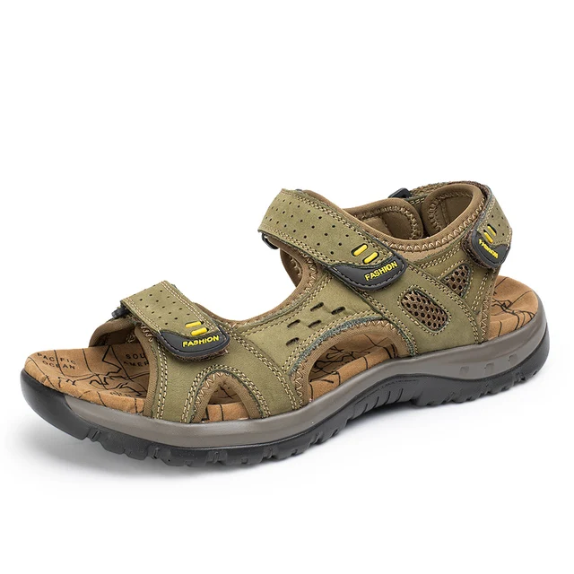 Topsion Wholesale Custom Slides Outdoor And Slipper Shoes Flip Flop Men Leather Sandal