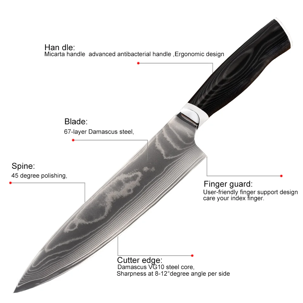 
Кухонные заготовки из дамасской стали, 8 дюймов 