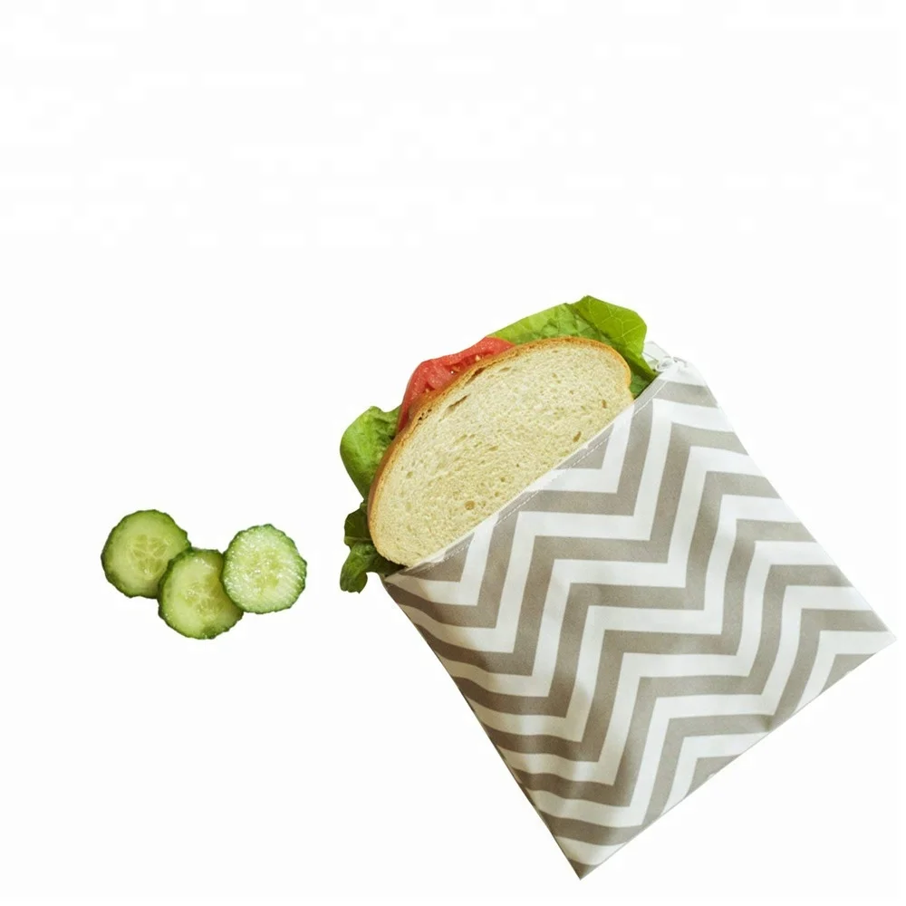 Lyeiaa Set di 4 Sacchetti Alimenti Tessuti Riutilizzabile Sacchetti Spuntino Sacchetti Sandwich Snack Bags Colorato Bags per panini 