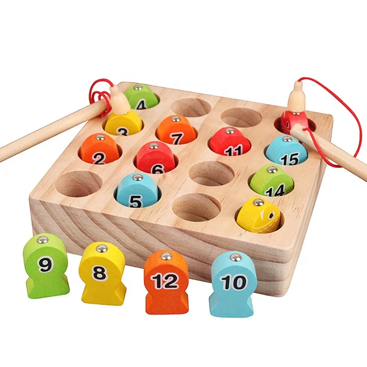 wooden magnetic fishing toy