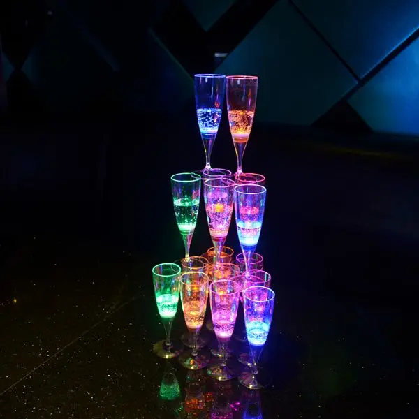 In Stock Amazon Oem Custom Plastic Glow In The Dark Light Up Drinking Glass Led Cups For Beer