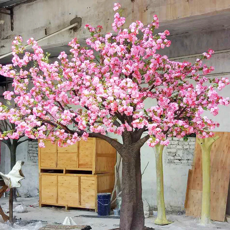 China Makes Large Artificial Cherry Tree Romantic White pink Wedding Decoration Tree Indoor Outdoor Fake Peach Tree