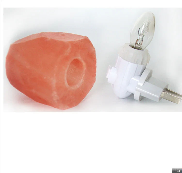 Ночник из гималайской соли, настенный светильник ручной работы из натуральной соли с вращающейся на 360 градусов вилкой