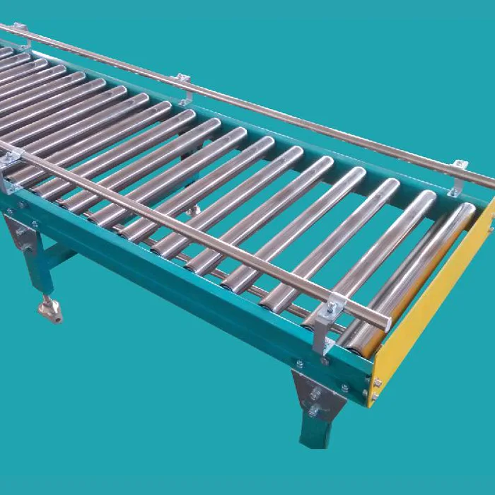 Industrial Gravity Roller Table Adjustable Feet Anti-Static Oil Resistant 50MM Roller Pitch 3000MM Length Used Rubber Belt for