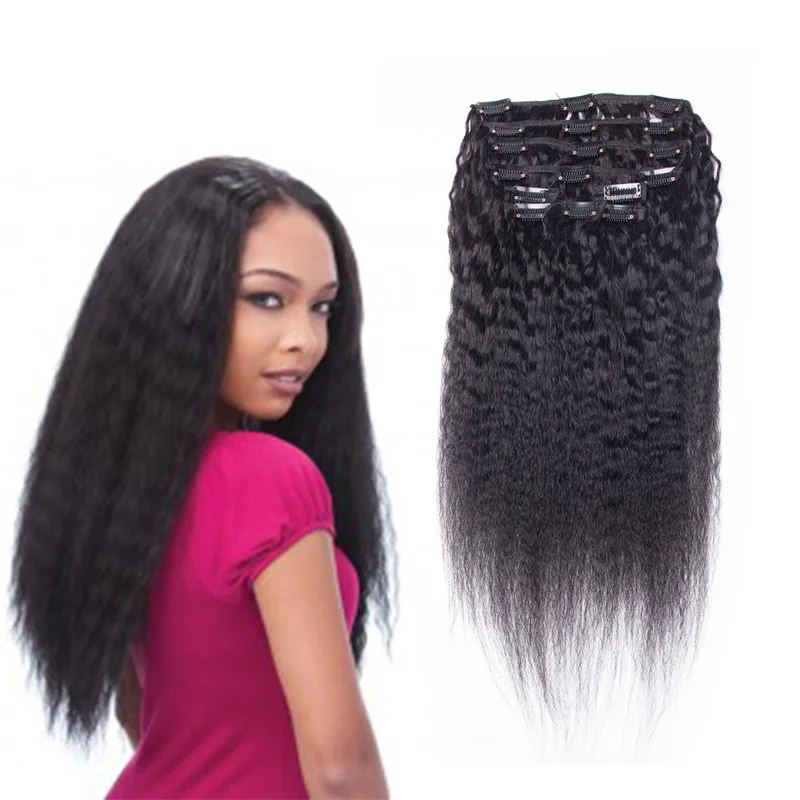 Cheap Kinky Straight Hair Weave 100 Percent Indian Remy Human Hair Clip In Hair Extension Buy Remy Human Hair Clip In Hair Kinky Straight Hair Weave Clip In Hair Extension Product On Alibaba Com