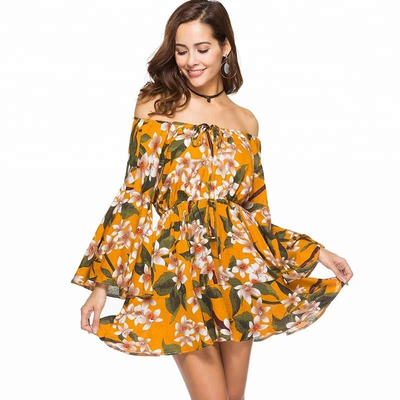 Ropa Floral Amarilla Para Mujer,Venta Al Por Mayor,Verano 2021 - Buy Ropa De  Las Mujeres 2018,Las Mujeres De Ropa De Verano,Ropa De Las Mujeres Product  on 