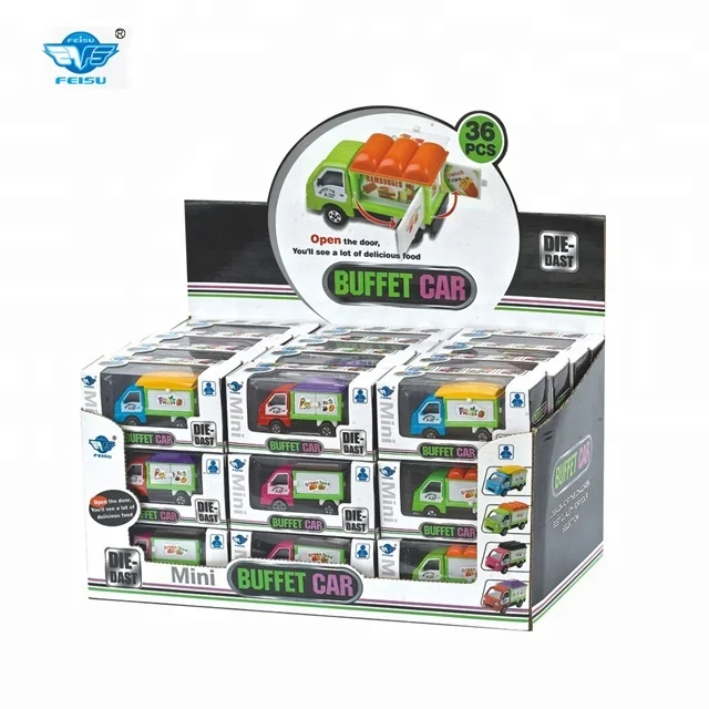 Cool Design Scale Model Car Diecast Toy Car with Open Door Food Truck
