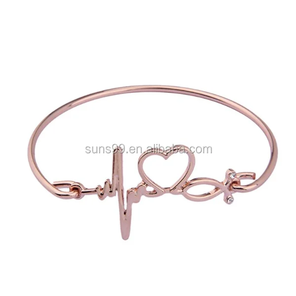 Buy RN Jewelry Heartbeat Bracelet Nursing Graduation Gifts Stethoscope  Bracelet Gift for Nurse Doctor AZFEIYA Rose Gold at Amazonin