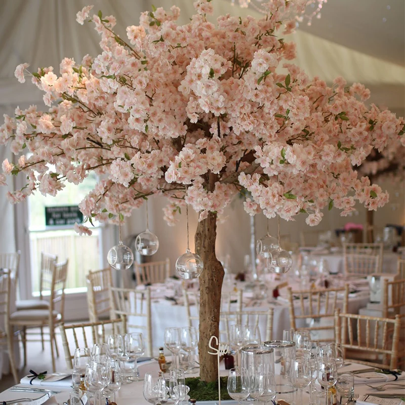 Centerpiece Artificial Cherry Blossom Tree for Wedding Decorations Table Decor