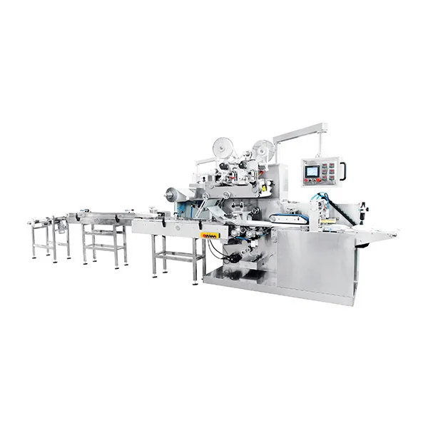 High speed pillow style wet tissue packing machine
