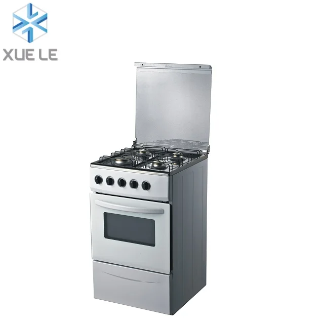 gas range with glass cover