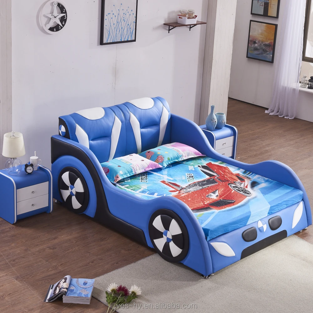 Car Bed Cartoon Kids Furniture Children Bedroom Blue Bed Y04 - Buy Car ...