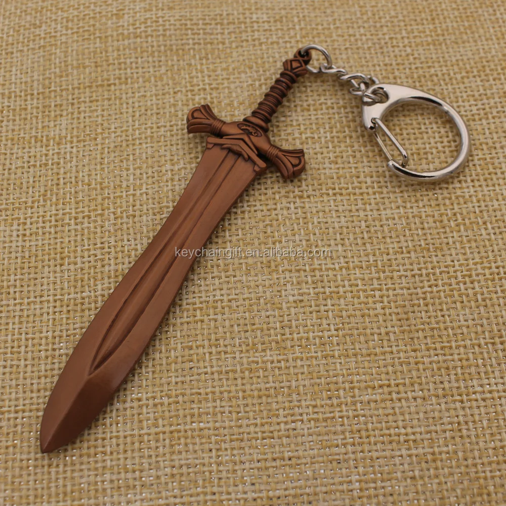 
Изготовленный на заказ металлический меч открывалка для букв с брелоком 