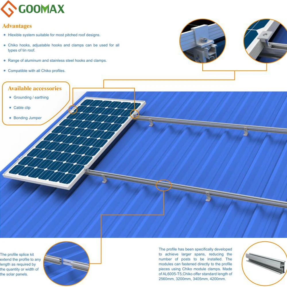 Pitched Corrugated Trapezoidal Standing Seam PV Structure Solar Panel ...