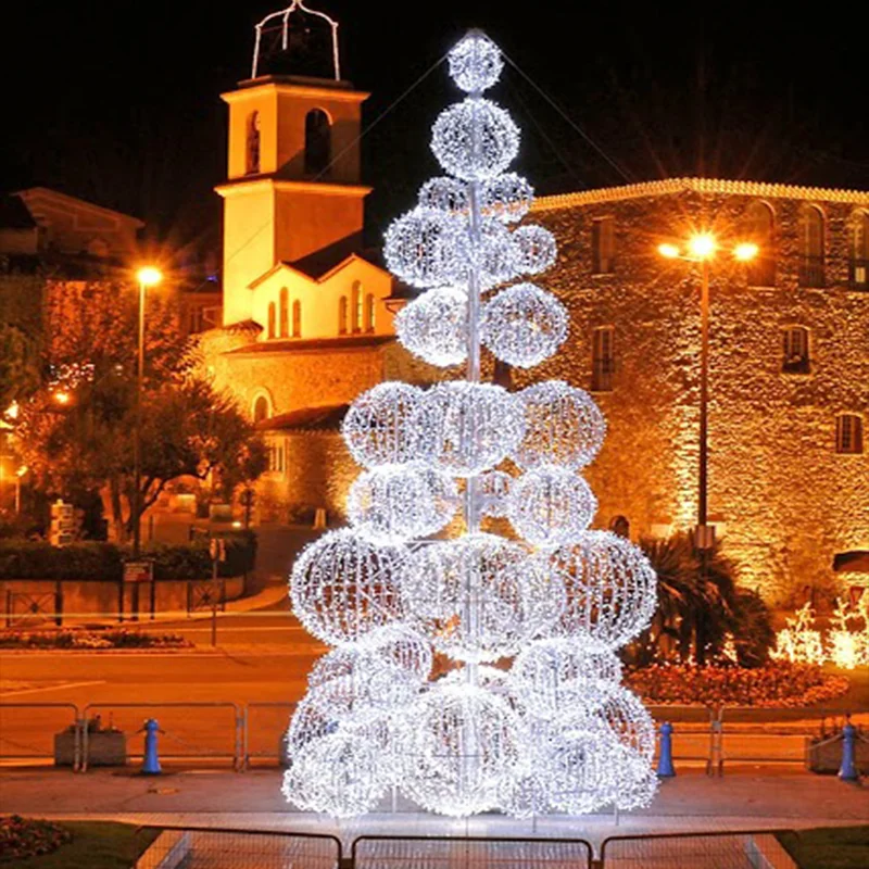 Custom Made LED Christmas Street Light up Ball Ornaments Light