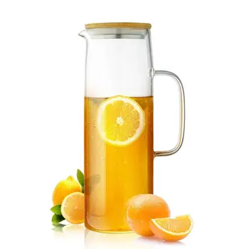 China Factory Manufacturer Supplier Larger Clear Drink Ware Supplies Cold  Water Juice Tea Glass Pitcher Jugs Cups Sets with Stainless Steel Lid -  China Glassware and Cafetera price