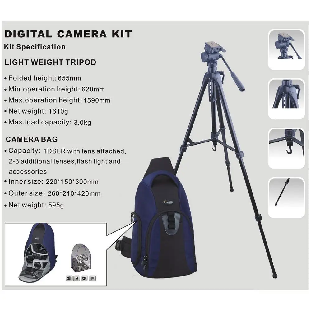 Wf Camera Tripod With Seseam Quick Released Plate Wt-3717 - Buy Camera Tripod,Dlsr Tripod,Wf Tripod Product on Alibaba.com