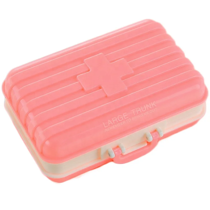 Wholesale Stock Suitcase Shape Smart Medicine Plastic Pill Box