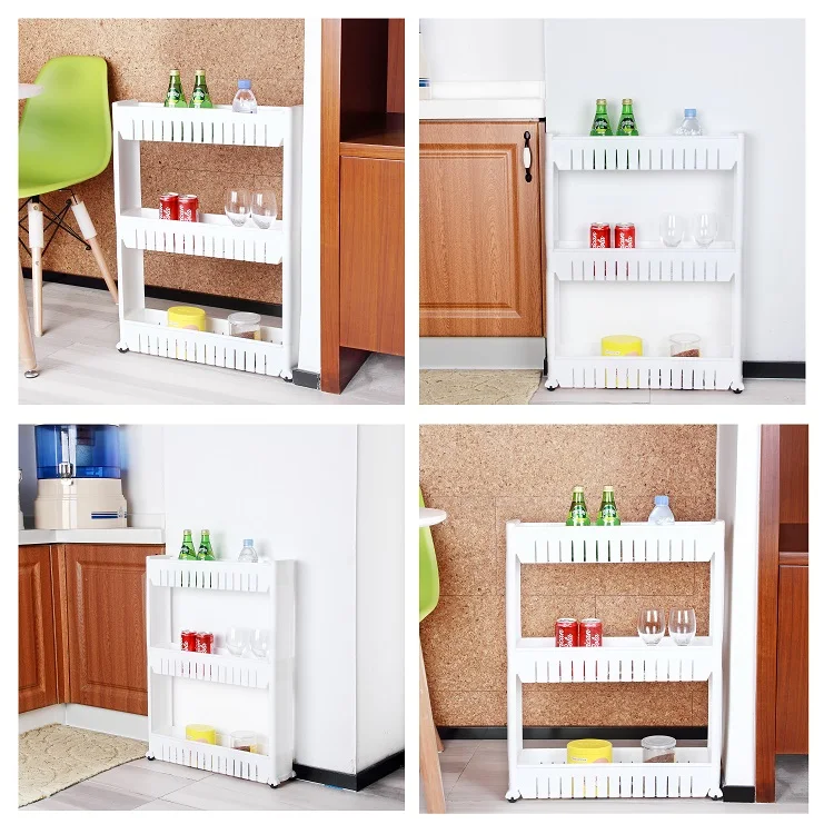 3 Tier Slim Slide Out Pantry Storage Storage Cart for Laundry and Bathroom and Kitchen