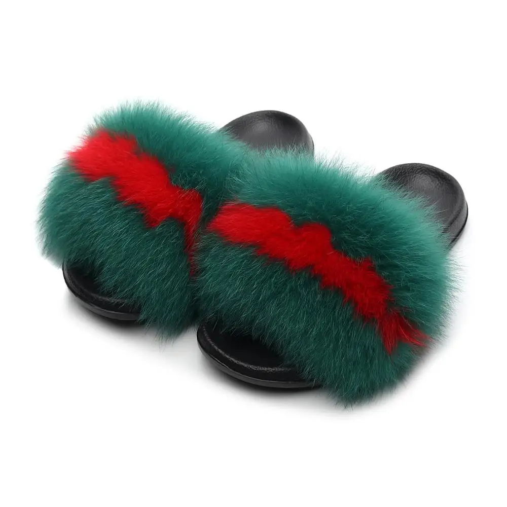 gucci flip flops fluffy