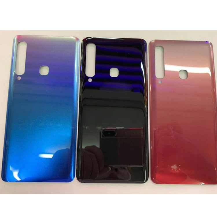 OEM Крышка батарейного отсека стеклянная задняя дверь корпус с клейкой синей, розовой, черной для Samsung Galaxy A9 2018 A920F