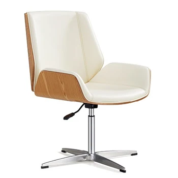 modern fixed big white leather visitor chair swivel office chair no