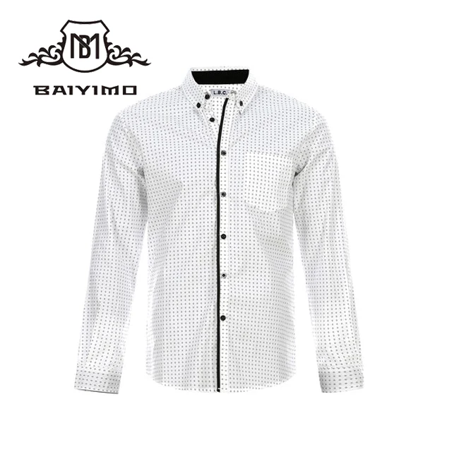 Wholesale Diseño Moda de hombre blanco de manga larga de algodón de impresión camisa From m.alibaba.com