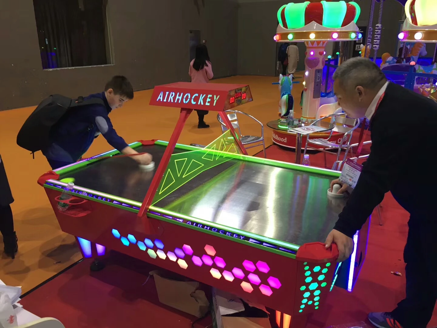 
Детский интерактивный складной стол для воздушного хоккея, игроки для настольного хоккея 