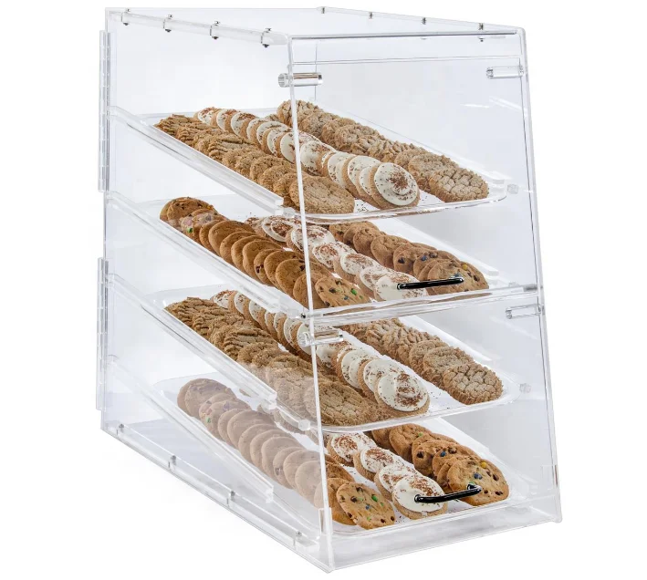 Столешница прозрачный акриловый еда Витринного шкафа литров для булочных (4) лотки сбить Дизайн Акриловые