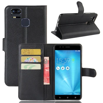 Litchi PU Card Holder Wallet Flip Leather Case For Asus Zenfone 3 Zoom ZE553KL