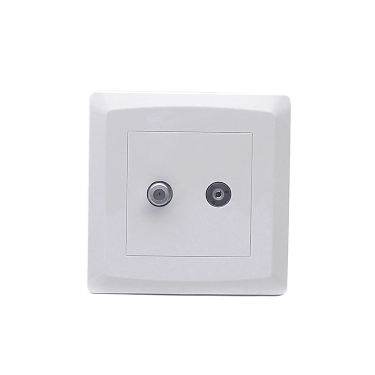 Hot Selling White UK Standard Satellite Socket and TV Socket Lot of Color Type Wall Socket Extension for Home