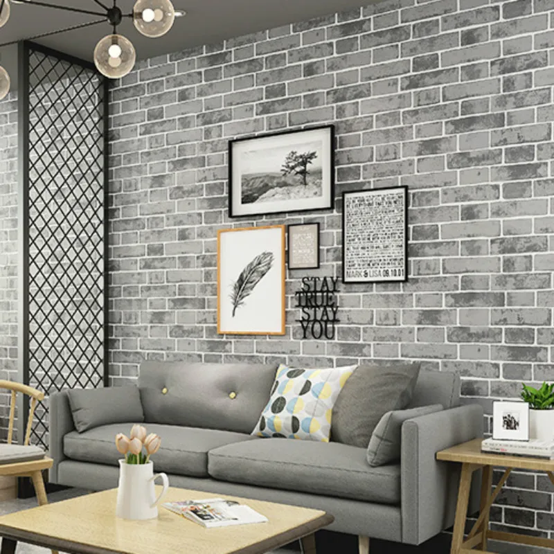 Grey Modern Vintage Textured Brick Wall Paper Wallpaper Roll Bedroom Living Room Home Decoration Orange White Blue Buy Modern Wallpaper Brick Wallpaper Product On Alibaba Com
