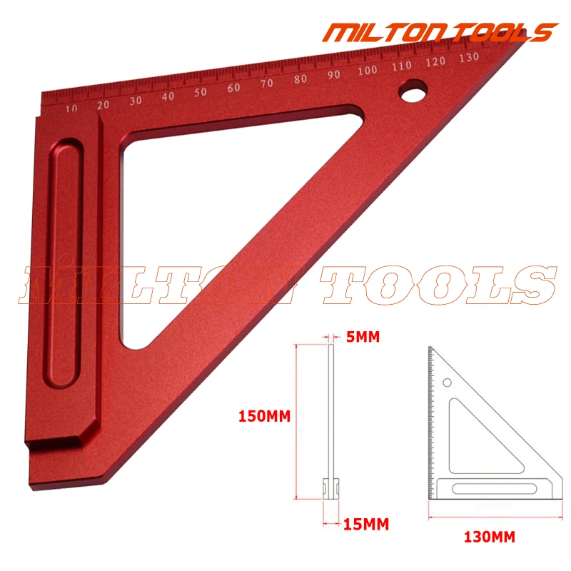 AUTOTOOLHOME Aluminium Woodworking Triangle Ruler Multifunctional Woodworking Level Angle Ruler Carpentry Tool Measuring Square Tools 