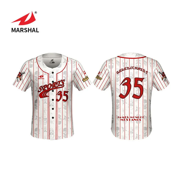 Custom Full Button Baseball Jerseys Plain Baseball Shirts - China