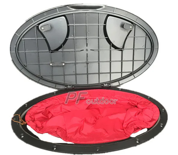 plastic deck boat oval kayak hatch with waterproof storage bag