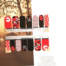 Red Sex Lips Nail Arts Sticker 14 pcs set Waterproof Nail Decal Art Sticker Gel Polish