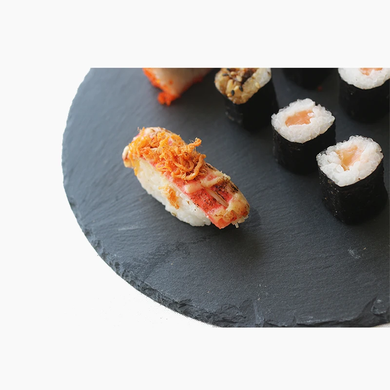 cuisine pour bar anti-repas Assiette en pierre ardoise 30 x 40 cm noire naturelle pr/ésentation du repas th/é pour barbecue solide ou ronde carr/ée