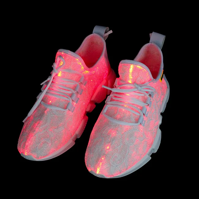 Rechargeable Women and Men's Light up Sneakers Multi-Color White LED  Lighting Shoes for Party