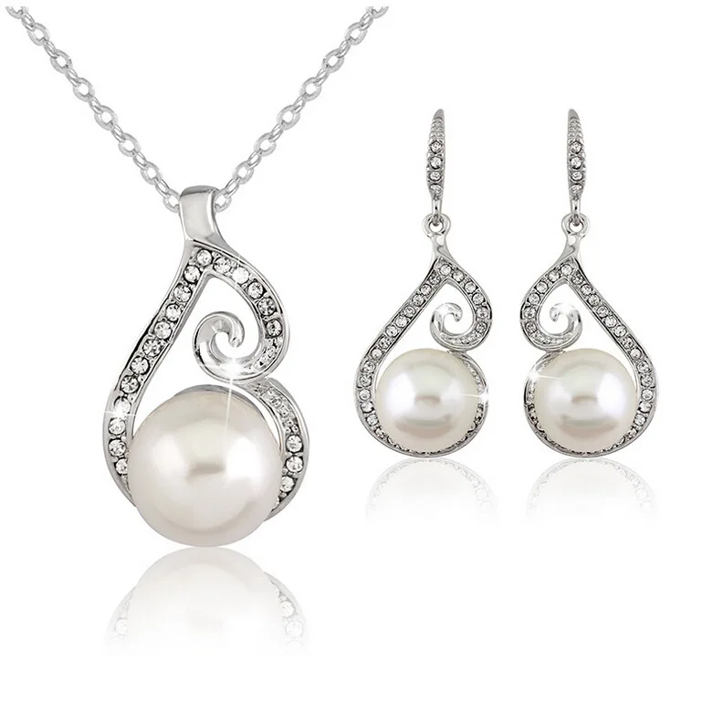 Buy 925 Silver Necklace Earrings,Pearl 